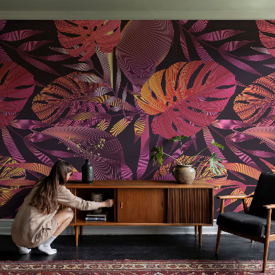 Självhäftande fotovägg Exotiska blad