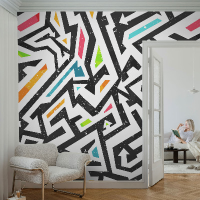 3D fototapet med abstrakt mosaikmotiv