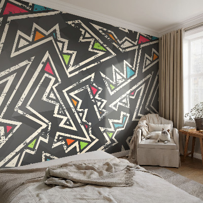 Självhäftande fototapet med ett energiskt geometriskt mönster