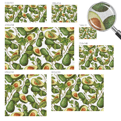 Självhäftande fototapet Avokadomönster