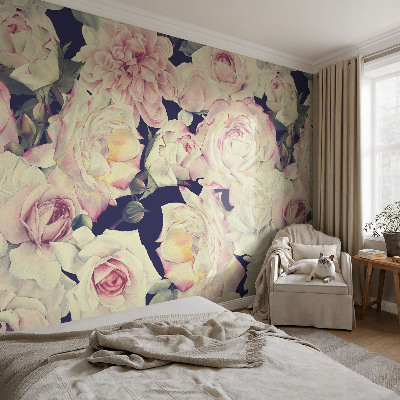 3D fototapet med motiv av en blombukett