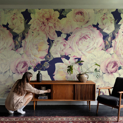 3D fototapet med motiv av en blombukett