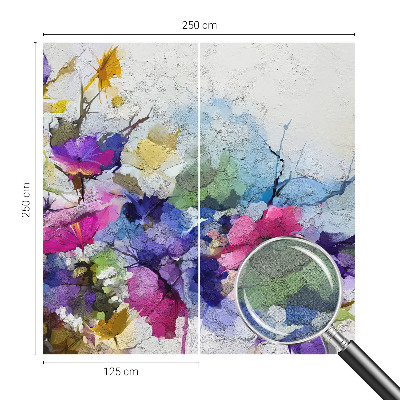 Självhäftande fototapet med ett abstrakt blommönster
