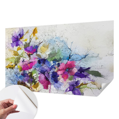Självhäftande fototapet med ett abstrakt blommönster