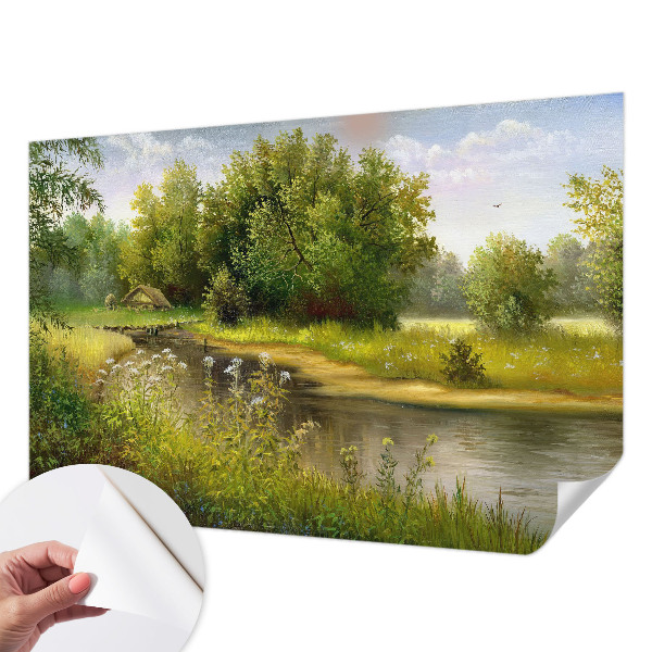 Peel and stick fototapet med motiv av ett landsbygdslandskap