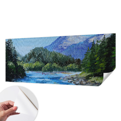 Fototapet barn med motiv av ett bergslandskap