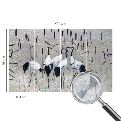 Självhäftande fototapet Harmoniska kranar