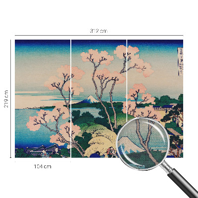 3D fototapet med motiv av körsbärsblommor