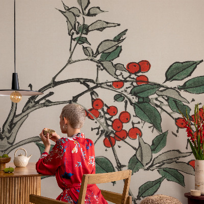 Självhäftande fotovägg med motivet ”En kvist bär”