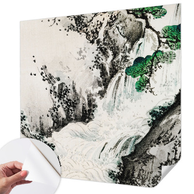Fototapet barn med motiv av ett vattenfall i naturen