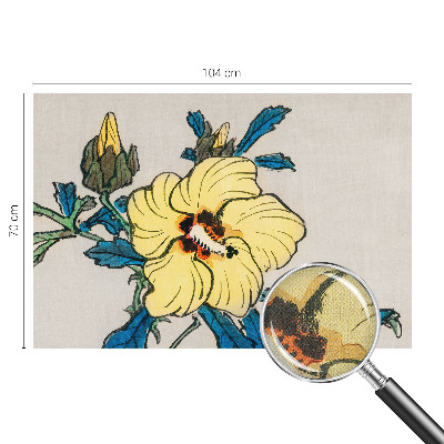 Fototapet barnrum med gul blomma