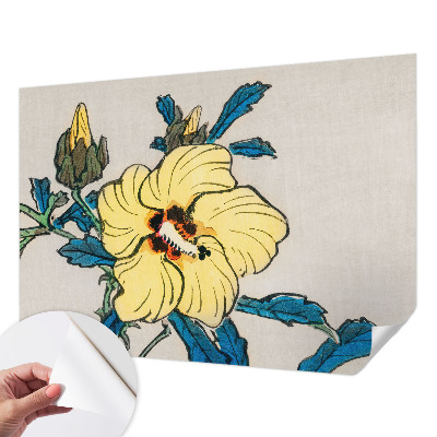 Fototapet barnrum med gul blomma