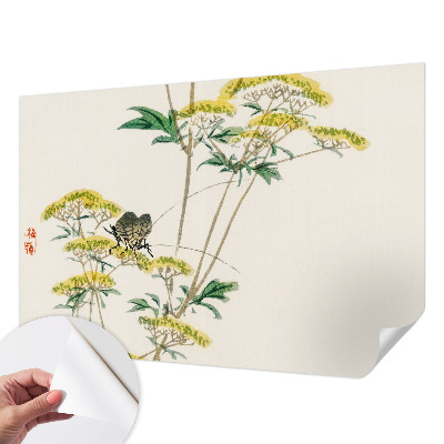 Fototapet för barn med blommor i naturnära färger