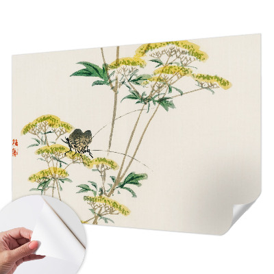 Fototapet för barn med blommor i naturnära färger