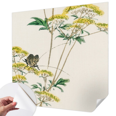 Fototapet för barn med blommor i naturnära färger