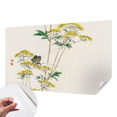 Fototapet för barn med blommor i naturnära färger