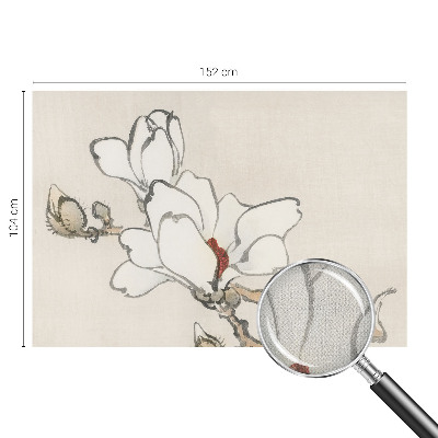 Självhäftande fototapet med ett mönster av delikata magnolior