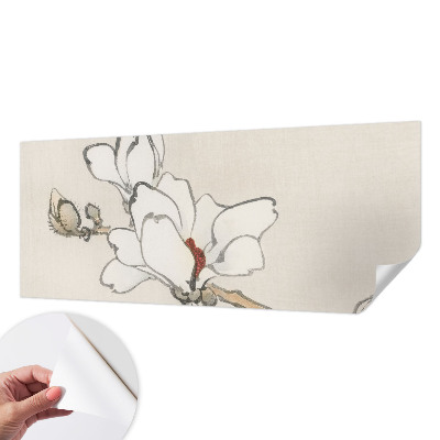 Självhäftande fototapet med ett mönster av delikata magnolior