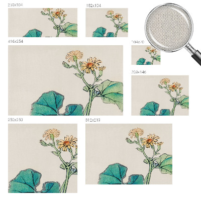 Självhäftande fotovägg med motiv av blommor och blad