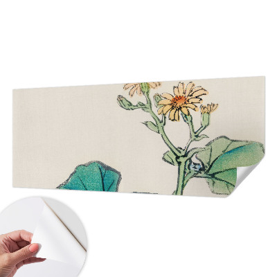 Självhäftande fotovägg med motiv av blommor och blad