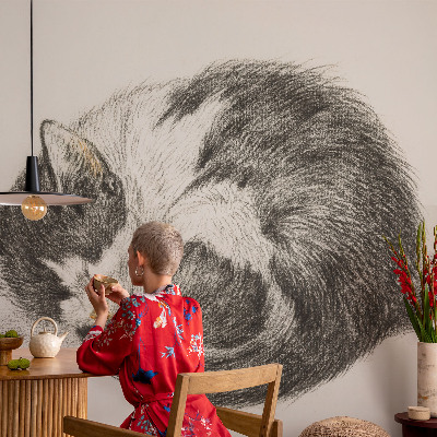 Peel and stick fototapet med motiv av en bedårande kattunge