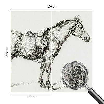 3D fototapet Skiss av en häst