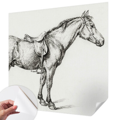 3D fototapet Skiss av en häst