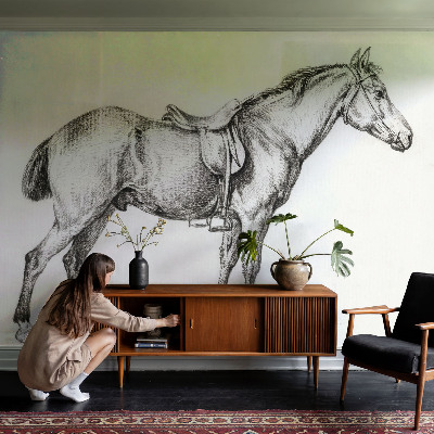 3D fototapet Skiss av en häst