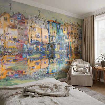 Fototapet för barn med motiv av en magisk stad