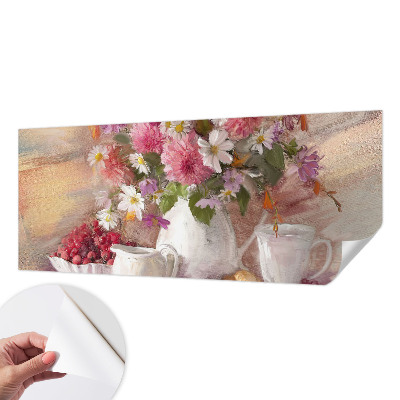 Självhäftande fototapet med motiv av vildblommor