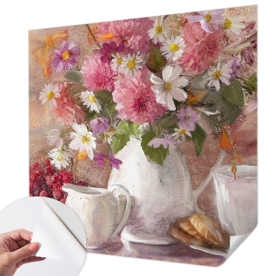 Självhäftande fototapet med motiv av vildblommor