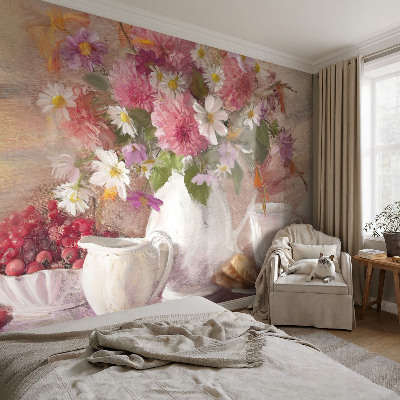 Självhäftande fototapet med motiv av vildblommor