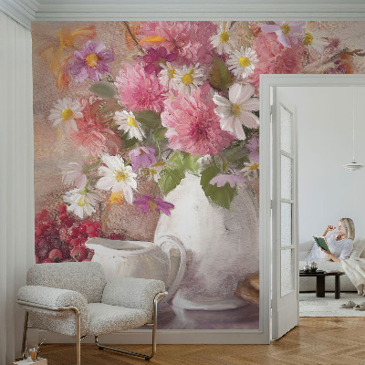 Självhäftande fototapet med motiv av vildblommor