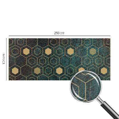 Självhäftande fototapet med geometriska hexagoner