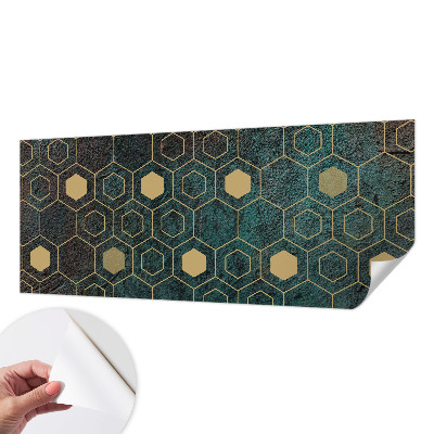 Självhäftande fototapet med geometriska hexagoner