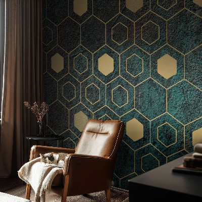 Självhäftande fototapet Geometriska hexagoner
