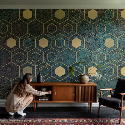 Självhäftande fototapet Geometriska hexagoner