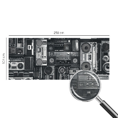 3D fototapet med motiv av en retroradio