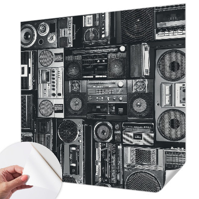 3D fototapet med motiv av en retroradio