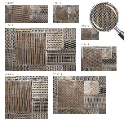 3D fototapet med metalliska mönster