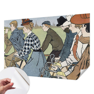 Självhäftande fotovägg med veterancyklistmotiv