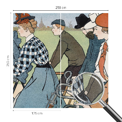 Självhäftande fotovägg med veterancyklistmotiv