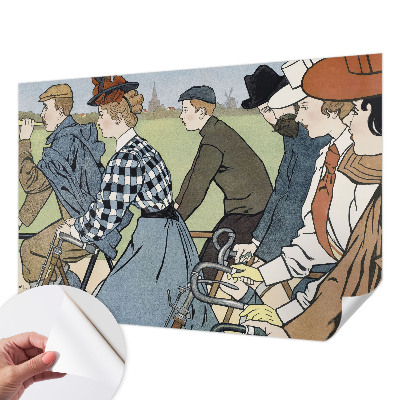 Självhäftande fotovägg med veterancyklistmotiv