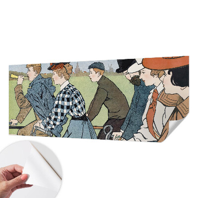 Självhäftande fotovägg med veterancyklistmotiv