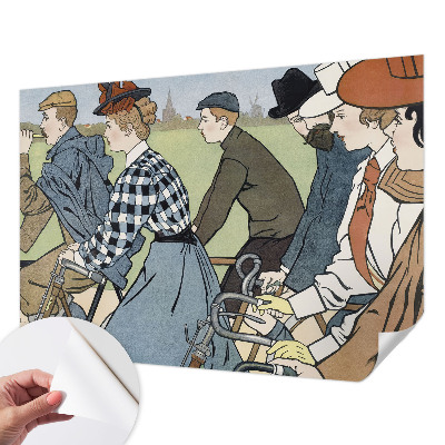 Självhäftande fotovägg med veterancyklistmotiv