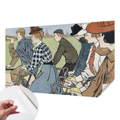 Självhäftande fotovägg med veterancyklistmotiv