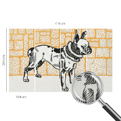 Peel and stick fototapet med motiv av en retrohund