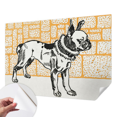 Peel and stick fototapet med motiv av en retrohund