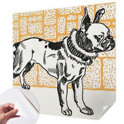 Peel and stick fototapet med motiv av en retrohund