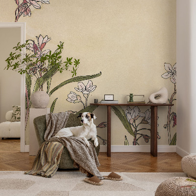 Fototapet barn med blommigt motiv som ger en elegant känsla